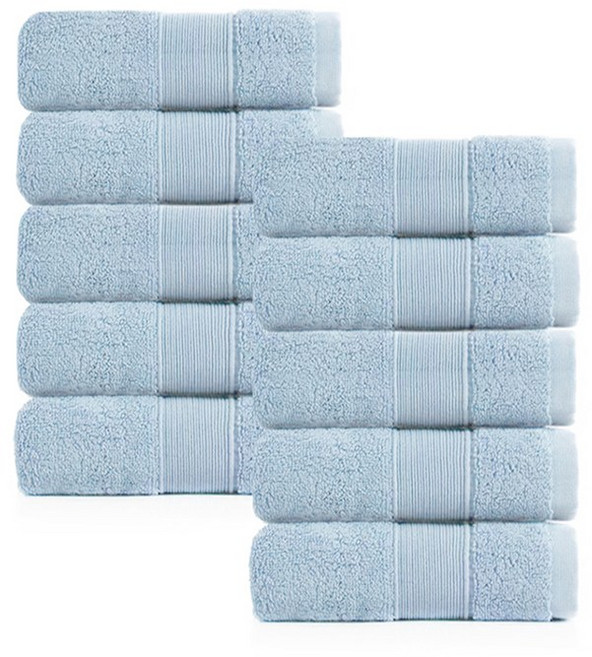 록신 호텔수건 타월 코면사 부드러운 540GSM 40수, 10개, 민트블루