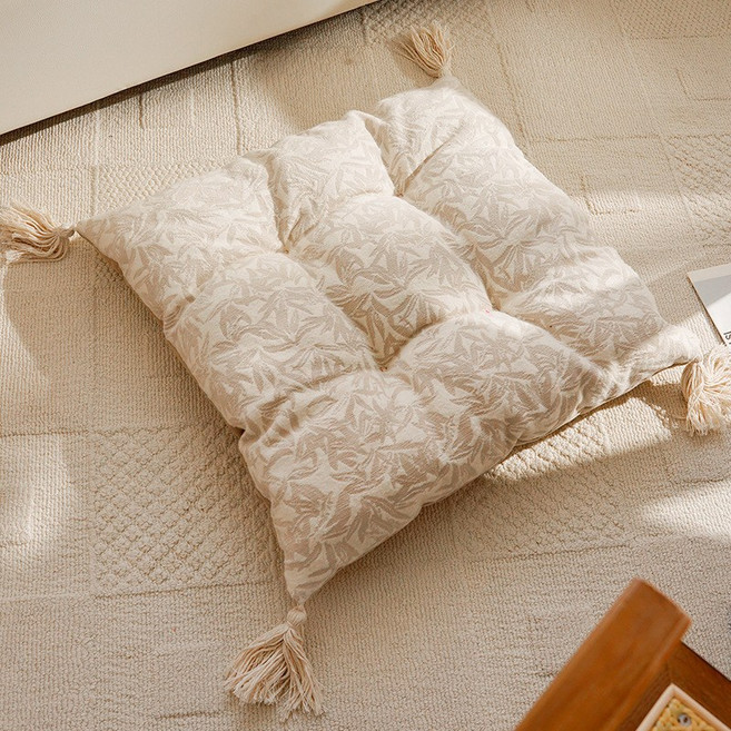 해피유통 봄 여름 가을 겨울 사계절용 플라워 디자인 부드러운 면소재 쿠션 의자방석, 하나, 4호-55x55cm