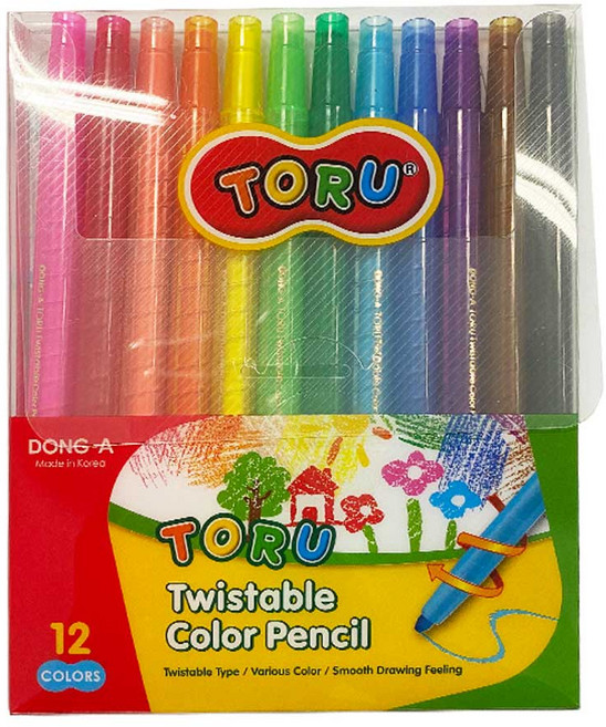 동아 토루 트위스터블 색연필 12색 세트 어린이 미술, 단품