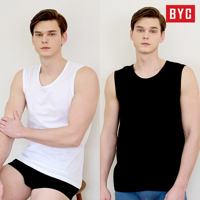 BYC 남 단색 탱탑 스포츠런닝 3매세트
