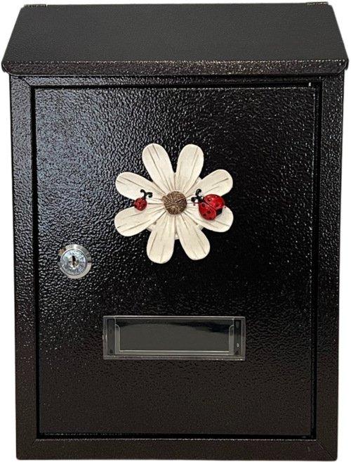 直邊信箱 21.5x7x30cm 郵桶 郵箱 意見箱 波斯花裝飾信箱, 直銅-白波斯