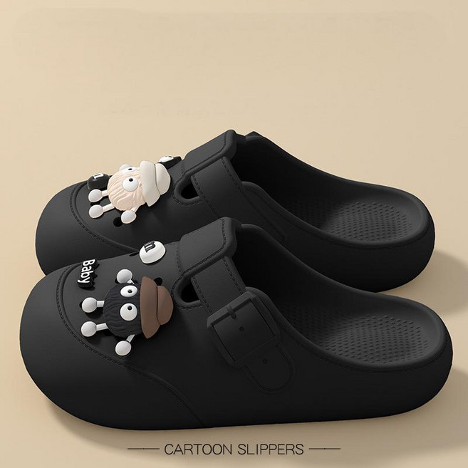 POMTOR 여성 여름용 미끄럼방지 가벼운 쿠션 샌들 캐릭터 슬리퍼