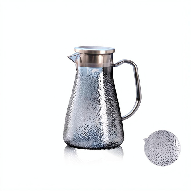 HYPXL 條紋透明飲料壺 1300ml, 2雨點圓底水壺 雅緻灰 218, 1個, 1L