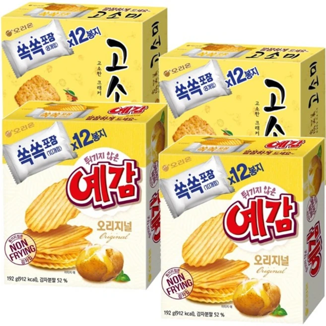 [냠냠상회]오리온 고소미216g 2개 + 예감오리지날192g 총4개, 1개 - 쿠팡