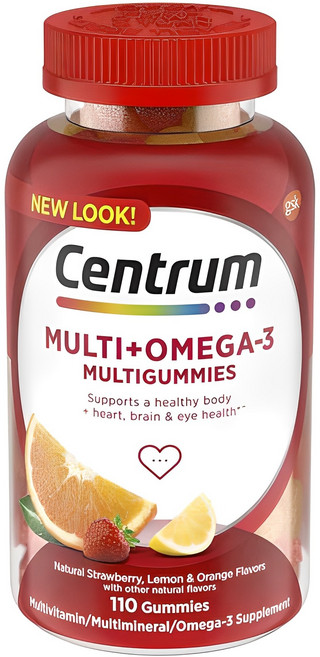 센트룸 오메가3 함유 멀티비타민 구미 젤리, 110정, 1개