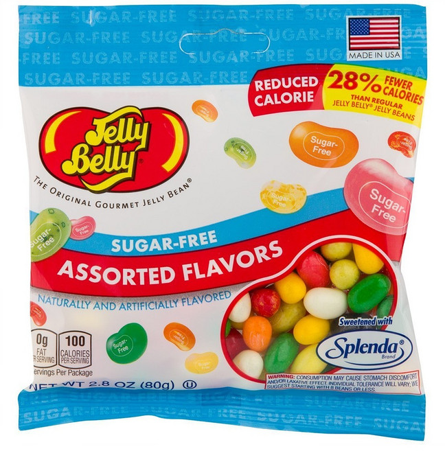 Jelly Belly 젤리 벨리 슈가 프리 다양한맛 젤리빈 2.8 oz(80g) 3팩, 1세트