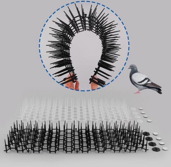 무브메이트 비둘기퇴치망 버드스파이크 에어컨 베란다 실외기 설치 1+1, 블랙스파이크, 2개