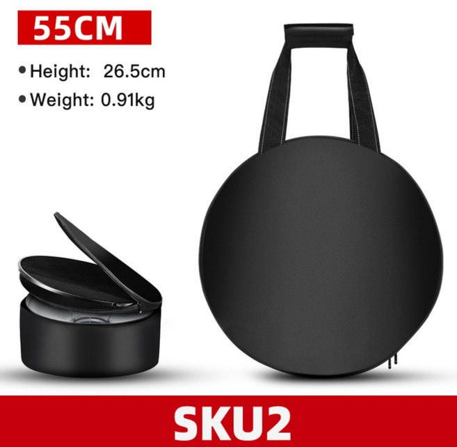 42/55cm 스튜디오 장비 가방 2 층 디자인 드럼 스타일 뷰티 디쉬 포함 보웬스 마운트 + 허니콤 그리드 디, 01 55cm bag, 1개