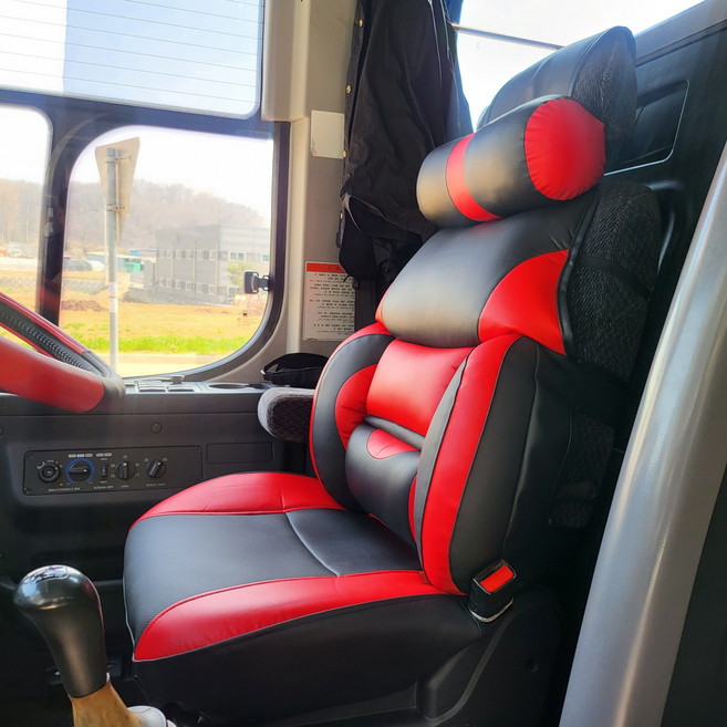 대형화물차 트럭 운전석 리무진 시트커버 1P / 엑시언트 타타대우 맥쎈 프리마 노부스 메가트럭 MAN 볼보 스카니아 파비스 이마이티 포터2 화물차 전차종호환, 1개, 레드블랙