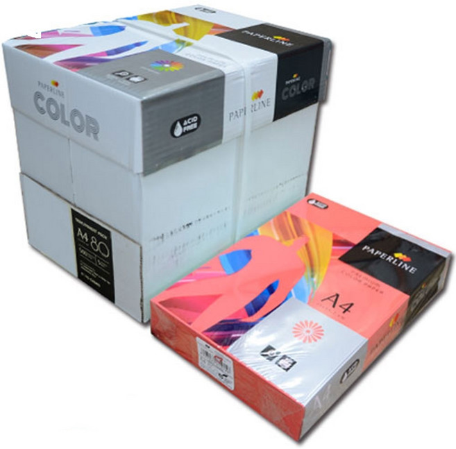 PAPERLINE 彩色影印紙 A4 80gsm 500張/包, 1包