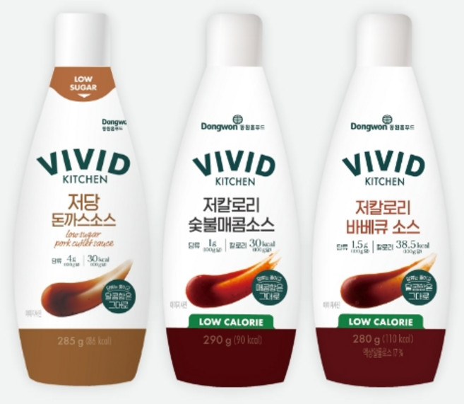[바비큐에좋은] 비비드키친 저당 돈까스소스 285g+저칼로리 숯불매콤소스 290g+바베큐소스 280g, 1개, 상세 설명 참조, 상세 설명 참조