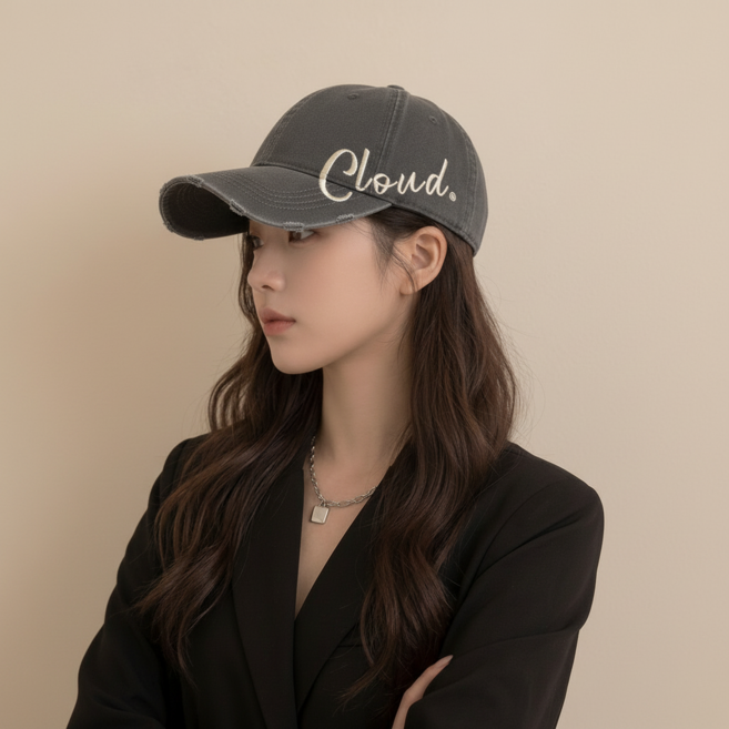 로씨티 여성 레터링 볼캡 모자