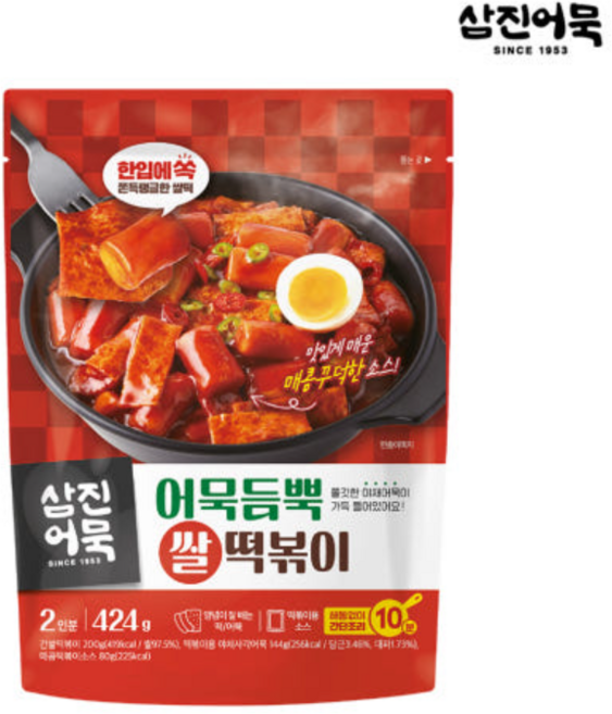 [삼진어묵] 어묵듬뿍 쌀떡볶이, 424g, 1개