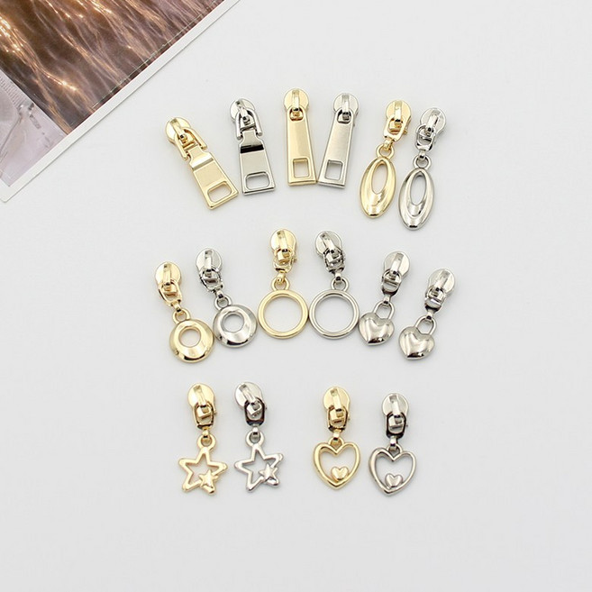 국산 3호 코일지퍼슬라이더 지퍼손잡이, 드롭형, 골드, 1개