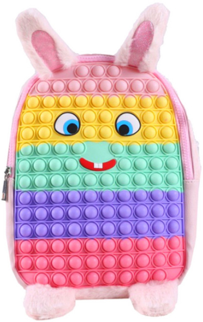 푸쉬팝 버블 가방 필통 팝잇 팝잇노트 뽁뽁이, 1개, 파스텔 백팩(버니)