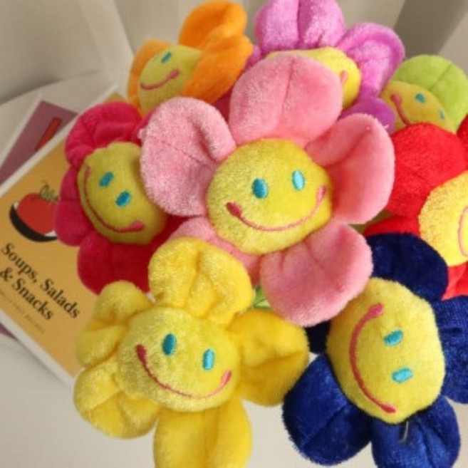 스마일꽃 인형 해바라기 꽃다발 졸업 인테리어, 퍼틀