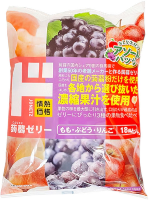 일본 돈키호테 도젤리 곤약젤리 포도 복숭아 사과, 1개, 360g