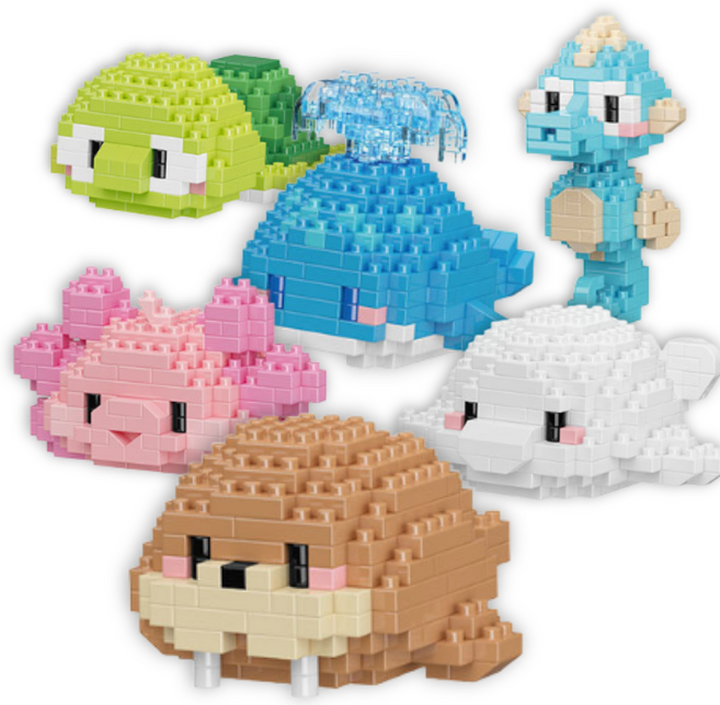 [나노킹-감성블럭] 해양동물 시리즈 나노블럭 DN022, 6개, A 세트