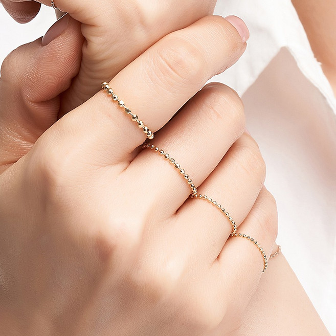 엘렌쥬얼리 14K반지 18K반지 Cutting Ball 체인 반지 애끼반지