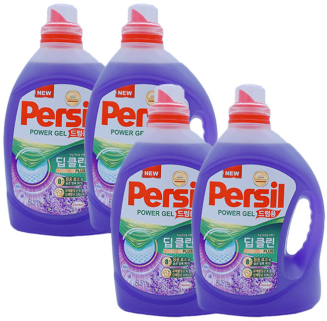 퍼실 딥 클린 라벤더젤 드럼용 액상세제 본품, 2.7L, 4개