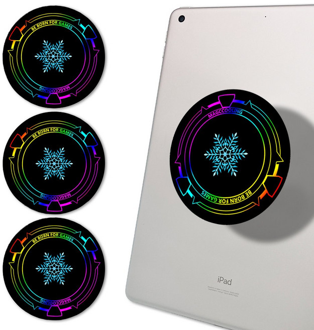 스마트폰 태블릿 부착형 스노우 쿨링패드, 4개, 태블릿용 홀로그램