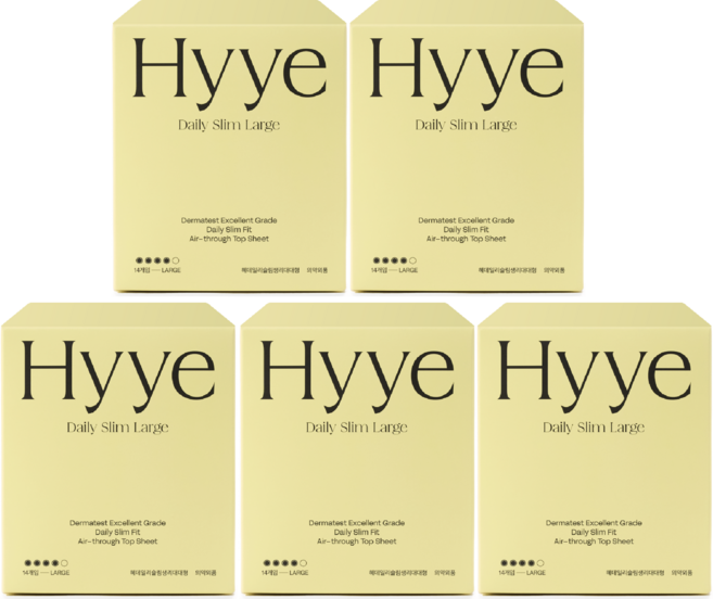 혜 데일리슬림 생리대, 대형, 14개입, 5개