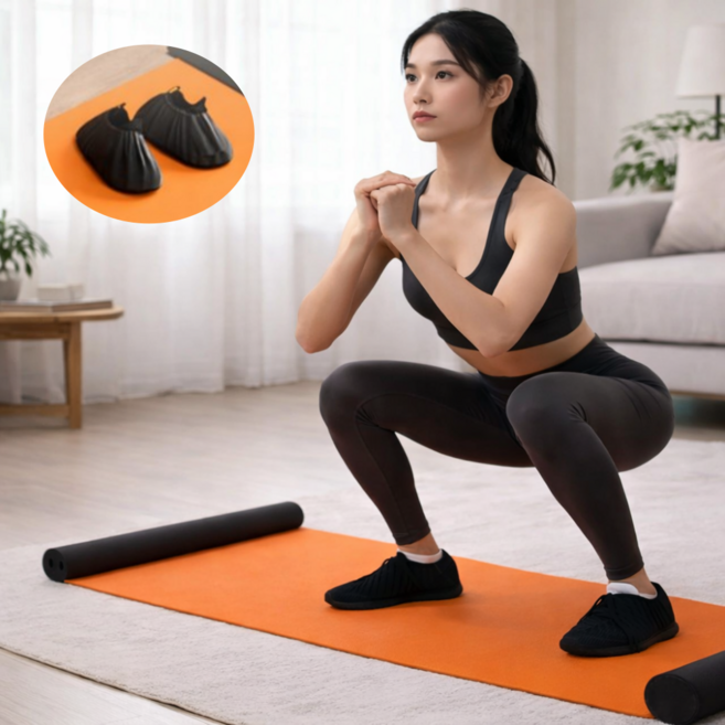 문앤나잇 실내 홈트 슬라이딩 보드 다이어트 운동 매트, 1개, 오렌지