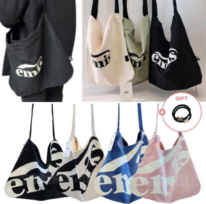 국내정품 EMIS 뉴로고 코튼 에코백 이미스 크롭 로고 코튼에코백 가방
