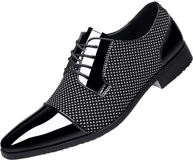 FvaBzon 남성용 구두 빅사이즈 에나멜 정장 구두 웨딩 슈즈