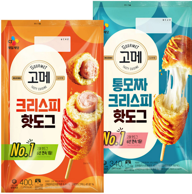 고메크리스피핫도그400g 1 + 고메통모짜핫도그 340g 1, 400g