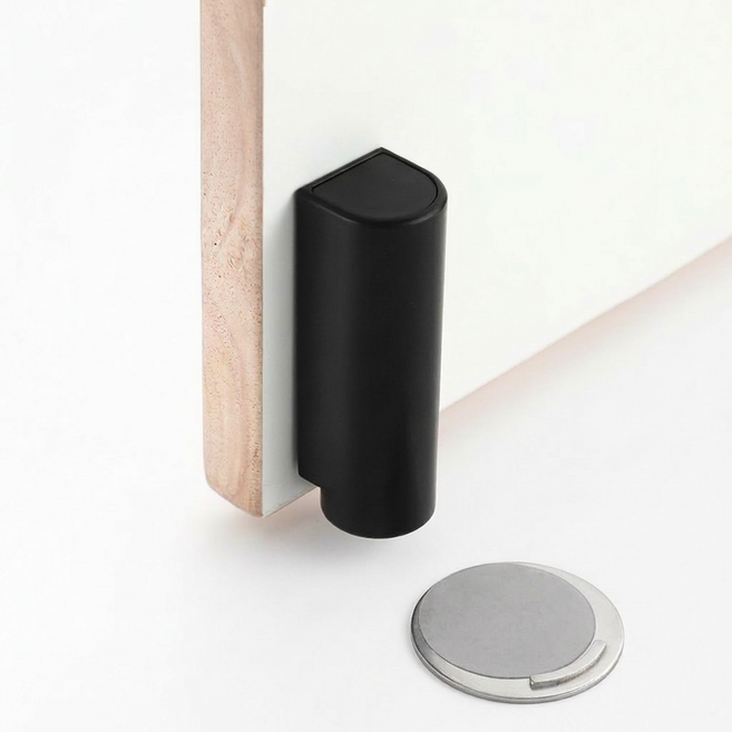 우디젠트 현관문 방문 초강력 자석 무타공 도어스토퍼, 블랙, 1개