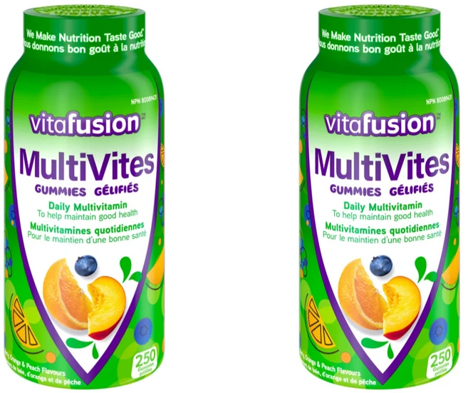 캐나다직구 비타퓨전 멀티바이츠 비타민 구미 Vitafusion - MultiVites Gummy Vitamins for Adults, 2개, 250정 - 쿠팡