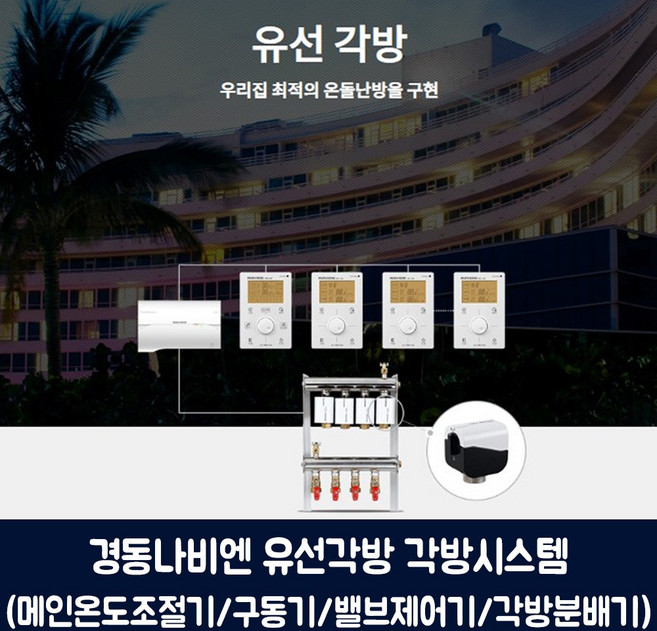 경동나비엔 유선각방시스템 시스템각방 분배기4구세트 제어기 구동기 온도조절기, 1개