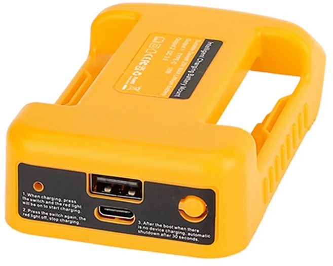 보조배터리 컨버터 휴대폰 충전기 Dewalt 18V 20V 리튬 이온 배터리용 DCB090 듀얼 USB 장치 충전 어댑터, 01 For Dewalt, 01 CHINA