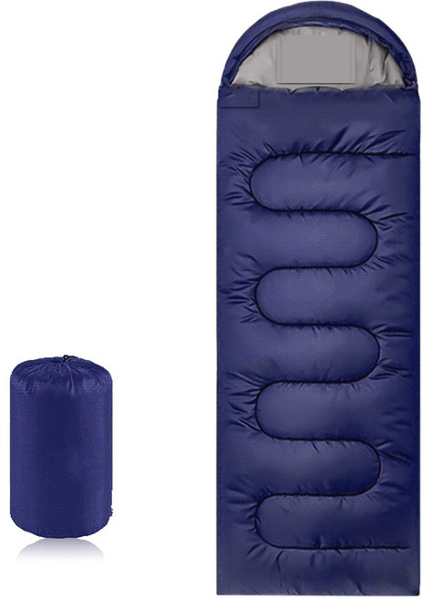Moteur 머미형 캠핑 침낭 차박 백패킹 경량 방수 이너포켓 내장 사계절 가벼운 휴대용 컴팩트한 수납과 보온성 220*75cm, 네이비, 1개, 1KG
