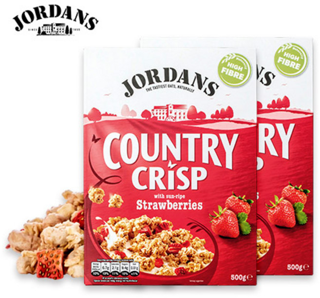 조단스 크리스피 그래놀라 딸기 시리얼, 500g, 2개