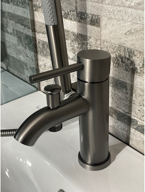 세면대 수전 1홀 원홀 겸용 VIVI D-360 다크그레이, 1개