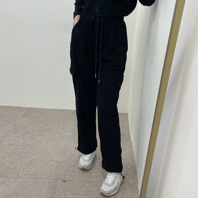 VANANA2 여성 카고 골덴 스트링 도톰 밴딩 트레이닝 조거 팬츠 5color