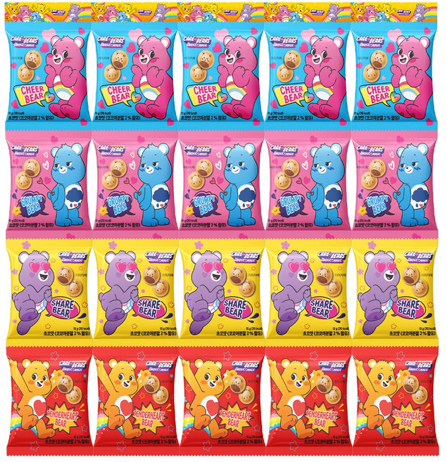 스낵스 케어베어 줄줄이 비스킷 4종 x 10p 세트, 600g, 1세트