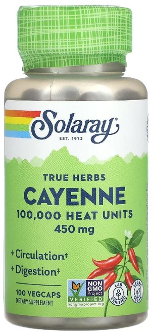 솔라레이 카이엔 Cayenne 450mg 베지캡슐 100정, 1개 - 쿠팡