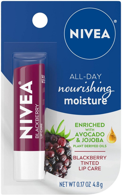미국직배송 / 니베아 블랙베리 틴티드 립밤 - 아보카도&호호바오일 Nivea Lip Balm Blackberry Shine&Hydrating&Moisturizing, 1개, 4.8g