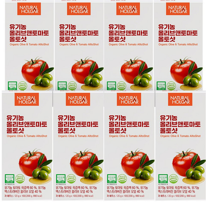 유기농 엑스트라버진 올리브오일 토마토 올토샷 스틱 즙, 80개, 20g
