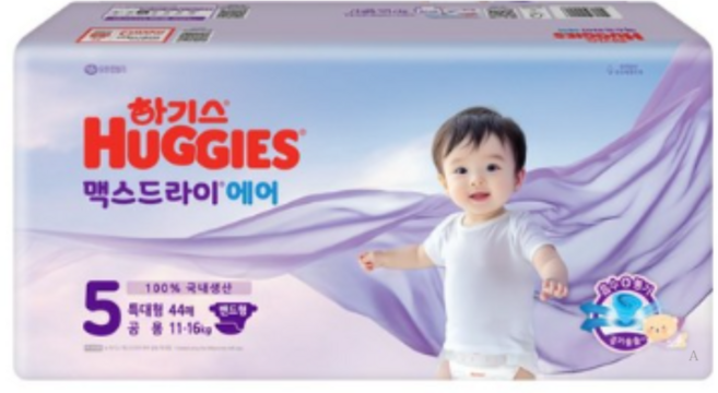 하기스 2025 맥스드라이 에어 밴드형 기저귀 아동용, 5단계, 176매
