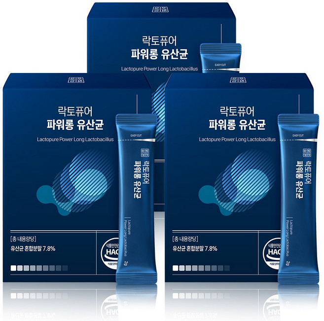 락토퓨어 파워롱 전립선 유산균 30포 60g, 3박스, 30회분
