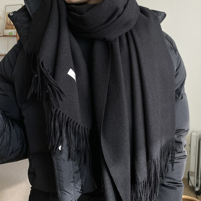 빅애플샵 울 캐시미어 목도리 남자 여자 무지 머플러 남녀공용 목도리 빅사이즈 데일리 학생 패션 take me the king
