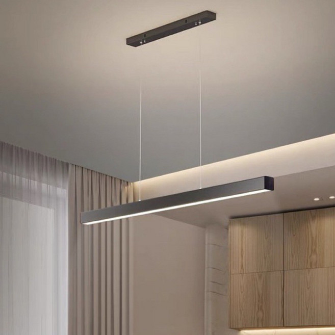 簡約一字北歐吊燈 餐廳燈 餐桌燈 廚房吊燈 中島燈 內植式LED