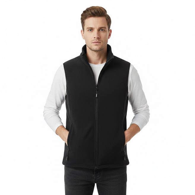 차쿠 남성 후리스 조끼 하이넥 목폴라 아웃도어 캠핑 낚씨 조끼