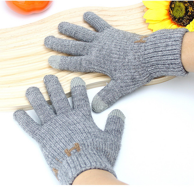 그레이스 남녀공용 겨울 방한 캐시미어혼방 니트 터치 손가락 장갑