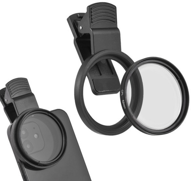 52mm CPL 필터 전화 카메라 렌즈 클립 온 편광판 iPhone 1514131211 Canon DSLR 용 스마트 폰, 01 52mm, 1개