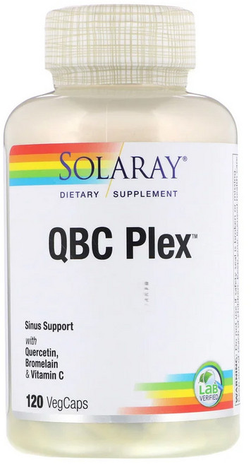 솔라레이 QBC Plex 120 베지 캡슐 퀘르세틴 아스코르빈산 브로멜라인 비타민C 포함, 120정, 1개